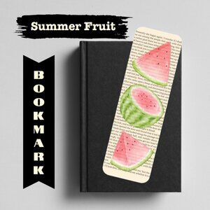 Watermelon Book Page Bookmark, Fruit Bookmark